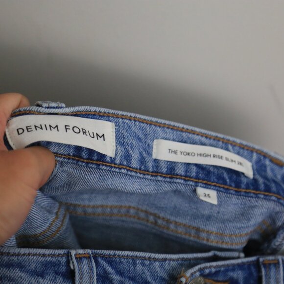 Aritzia Denim Forum The Yoko High Rise Slim Jeans 9 Yrs Blondie Bleu Size 25 - Picture 9 of 9